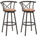 Ensemble de tabourets de bar, 2 pièces, pivotant à 360°, hauteur d'assise 77 cm, marron, style industriel