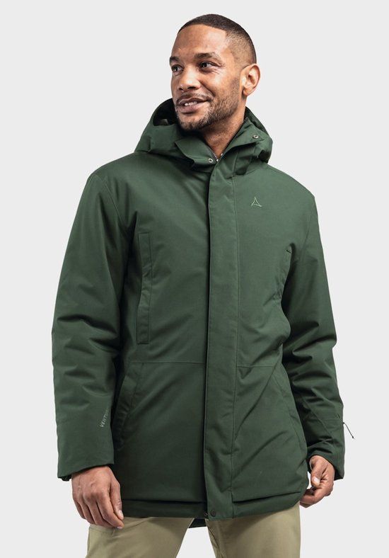 Schöffel Parka met capuchon voor heren - Groen - Met stretch - Rits