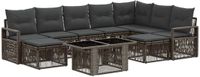 vidaXL Tuinbank - Set - 2 zitplekken - Grijs en Donkergrijs - Polyrattan