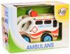 Daffi Ambulancespeelgoed - Blauw, Houtkleur, Rood, Wit
