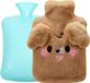 Merkloos / Sans marque Shenzhen Haorui Industrial Technology Co., Ltd. 2 Liter PVC Warmwaterkruik - Blauw/Bruin - Zachte Pluche Hoes