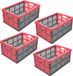 Garronda Boîte de transport 51x34,5x22,5 cm – Pliable – 4 pièces – Gris/Rose – GD-CRI-FoldBox