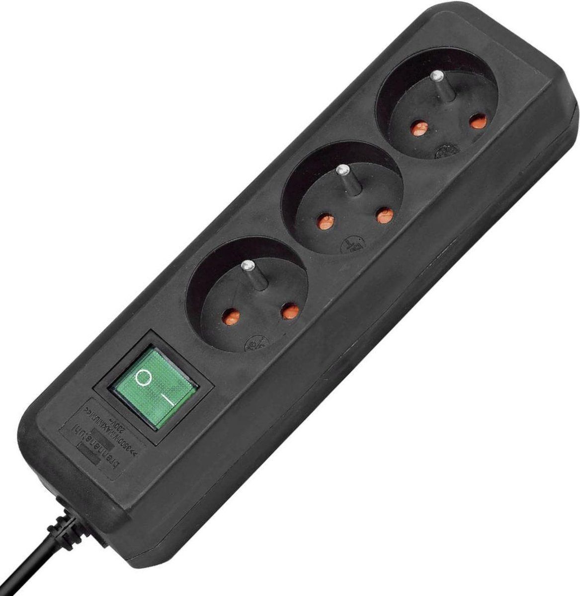 Brennenstuhl Eco-Line stekkerdoos met schakelaar 3-voudig zwart 3m H05VV-F 3G1,5 *FR*