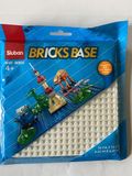 Bricks Base Witte bouwgrondplaat, 16 cm x 16 cm, compatibel met bouwstenen, M38-B0832-B