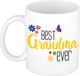 Bellatio Decorations Cadeau koffie/thee mok voor oma - geel - beste oma - keramiek - 300 ml