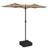 VidaXL Terras Parasol Donkergrijs, Taupe 2400 mm Hoogte 1450 mm Breedte