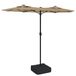 VidaXL Terras Parasol Donkergrijs, Taupe 2400 mm Hoogte 1450 mm Breedte