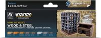 Vallejo Wood & Steel - Wizkids Premium Paints - 8 kleuren - 8ml
