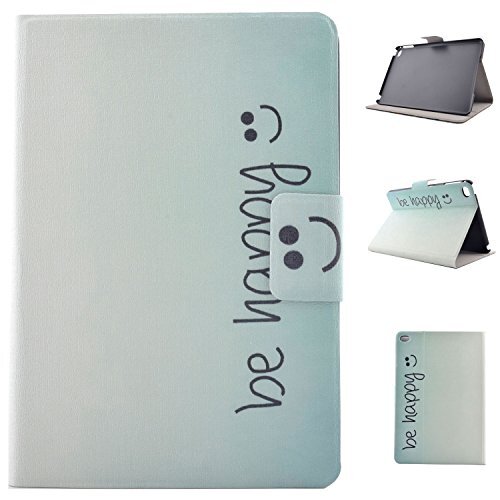 Lspcase iPad Mini 4 Hoes, Premium Flip PU Lederen Hoes, 2 Card Slots & Metalen Magnetische Sluiting met Stand Beschermende Bumper Siliconen Cover voor iPad Mini 4 Droom Catcher iPad mini4 Be happy