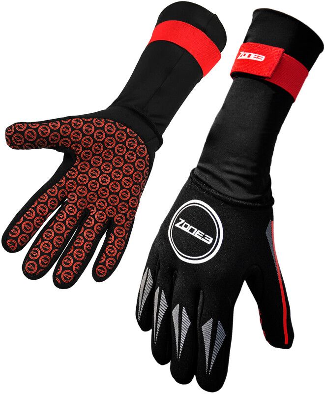 Zone3 Neoprene Zwemhandschoenen, black/red - 5056305708375