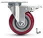 Icecat Set de 4 roulettes robustes avec frein - Rouge, 100 mm, rotation à 360°