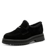 Tamaris dames leren slippers 1-24720-47-001 dames loafers met warme voering, zwart