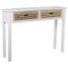 DRW Instaptafel met 2 schuifladen van hout in wit en natuur, 80 x 110 x 28 cm