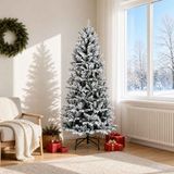 vidaXL Sapin de Noël artificiel pliable 180 cm PVC et PE vert et blanc