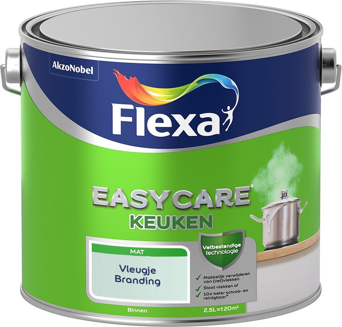FLEXA Easycare Muurverf - Keuken - Mat - Mengkleur - Vleugje Branding - 2,5 liter