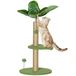 PawHut Poteau griffoir centre d'activités Jute poteau griffoir 83 cm Vert | Arbre à chat, balles jouets, plateformes peluche