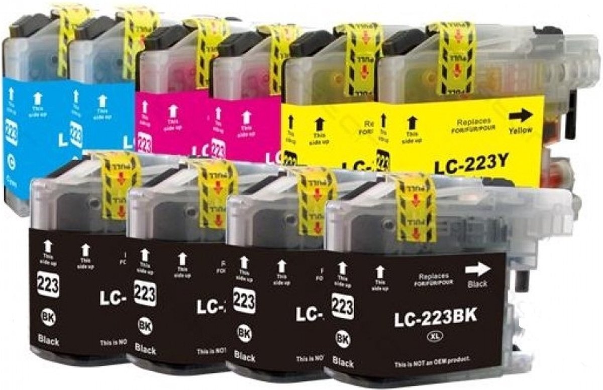 AtotZinkt LC 223 BK/C/M/Y XL 10 stuks multipack Cartridges compatibel voor Brother LC223 XL 4 x zwart 2 x alle kleuren multipack DCP-J4120DW MFC-J4420DW MFC-J4425DW MFC-J4620DW MFC-J4625DW MFC-J5320DW MFC-J5620DW MFC-J5625DW MFC-J5720DW LC-223 XL