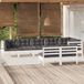 Maison Exclusive - Ensemble de jardin, 8 pièces, avec coussins, blanc, pin massif