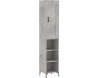 vidaXL Hoge kast - 34,5x34x180 cm - bewerkt hout - betongrijs