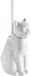 Unyqoos Porte-brosse WC céramique chat blanc