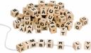 Merkloos Perles de lettres en bois - carré - bois naturel - 300x - fabrication de bijoux nominatifs