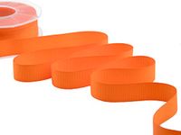 Furlanis - Decoratieve gros grain, band caneté, Italiaanse stof - oranje, 20 mm x 20 m