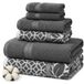 Modern Threads Trefoil Filigraan 6-delige omkeerbare garengeverfde jacquard handdoekenset