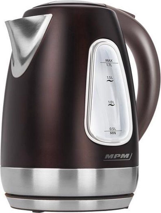 MPM MCZ-55 Waterkoker - 1.7L - 2100W - Bruin/Zilver