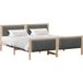 Lit Double Lit Adulte Cadre De Lit Avec Tête De Lit Marron Et Gris Foncé 180 X 200 Cm