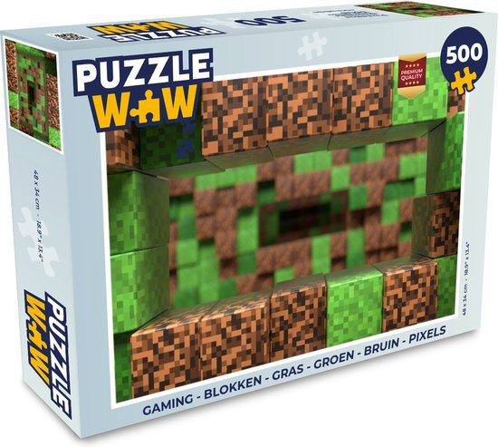 MuchoWow Puzzel Gaming - Blokken - Minecraft - Gamen - Kinderen - Legpuzzel - Puzzel 500 stukjes - Sinterklaas cadeautjes - Sinterklaas voor grote kinderen