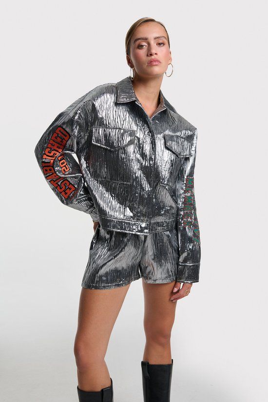 Alix the Label 2603457559 Silver artwork jacket