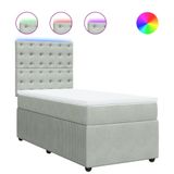 VidaXL Boxspringbed met matras, fluweel, lichtgrijs, 120x200 cm