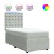 vidaXL Boxspringbed met matras, fluweel, lichtgrijs, 140x190 cm