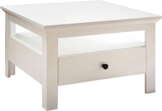 trendteam smart living Salontafel woonkamertafel Baxter, 70 x 46 x 70 cm in wit met lade en legplank