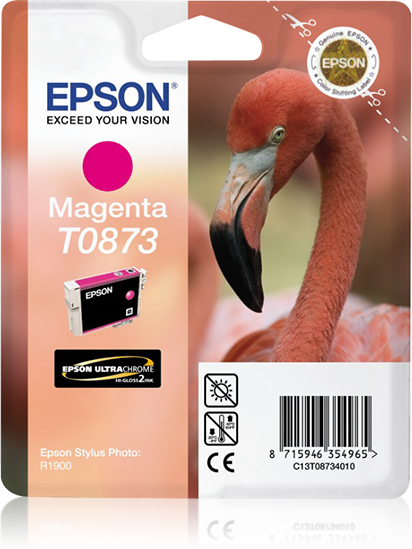 Epson Flamingo inktpatroon Magenta T0873 Ultra Gloss High-Gloss 2 single pack / magenta