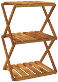 vidaXL Schappenkast inklapbaar 3-laags 43x31x63 cm acaciahout bruin