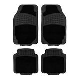 TURBOCAR - Automatten - Rubber en tapijt - 4 stuks - Op maat te snijden - Afmetingen voorkant: 75 x 45 cm - Afmetingen achterkant: 44 x 43 cm - Samenstelling: 70% Polyester, 30% Rubber