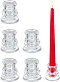Merkloos Relaxdays Kaarsenstandaard - Set van 6 - Glas - Rond - Transparant - 5,5 cm