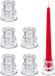 Merkloos Relaxdays Kaarsenstandaard - Set van 6 - Glas - Rond - Transparant - 5,5 cm