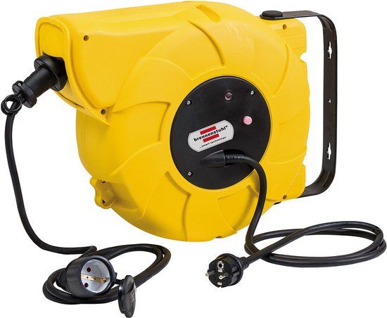 Brennenstuhl Automatic Cable Reel - 18m Cable - Yellow