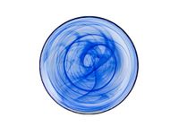 H&H Alabastro Set van 6 diepe borden, glas 21 cm, kobaltblauw