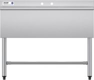 VEVOR 3-delige keukenspoelbak met spatbescherming en efficiënte afvoer (978 x 470 x 838 mm), roestvrij staal