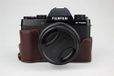 Zakao X-T100 Camera Case - Echt Lederen Half Bottom Opening Holster Case - Fujifilm Fuji X-T100 XT100 (Koffie)