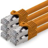 1aTTack.de 3.0m CAT7 LAN-netwerkkabel RJ45 10 Gigabit, 5 stuks - oranje