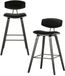WOOOD Senn Barstoelen - Zwart Fluweel - Set van 2