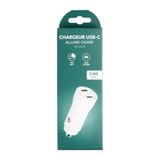 ITENSE - Oplader voor sigarettenaansteker/sigarettenaansteker USB-C - Telefoonlader - 12V - 2 USB-C-poorten - 2 USB-C-ingangen - Kleur: Wit