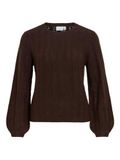 Viliga Vila Trui Viliga Pointelle L/s O-neck Top -no 14117271 Coffee Bean Melange Dames Maat - XS