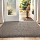 Famanu - Paillasson 60 x 90 cm - Retient la saleté et l'humidité - Lavable en machine et super absorbant - brun-bleu 1 pièce