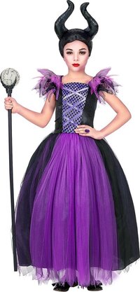 Widmann Heks & Spider Lady & Voodoo & Duistere Religie Kostuum | Malefica Doornroosje Boze Stiefmoeder | Meisje | Maat 158 | Halloween | Verkleedkleding