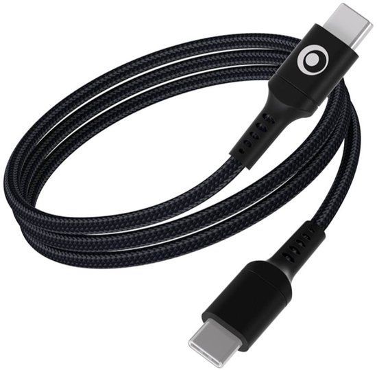 Bigben Connected USB-C naar USB-C 3A Power Delivery 60W 1,2 m oplaad- en overdrachtkabel Zwart